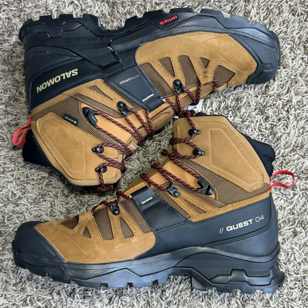 Salomon Quest 4 GTX Gore-Tex Hiking Boots Mens 12 Brown Waterproof Tactical NEW